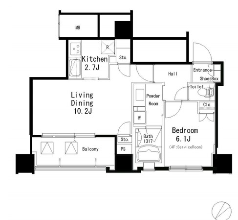 MFPR目黒タワーの物件間取画像